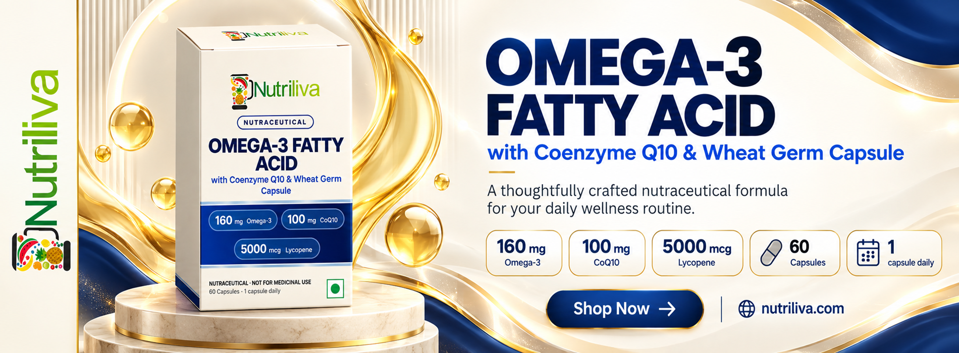 Omega-3 Fatty Acid 160 mg with CoQ10 100 mg Capsule